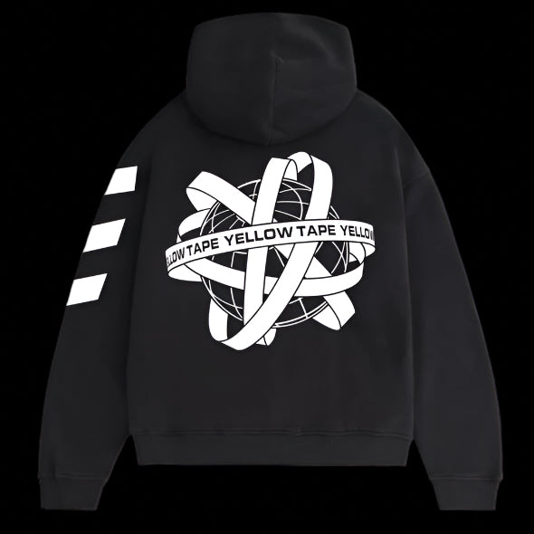 Yellow Tape Universe Hoodie BLK/WHITE