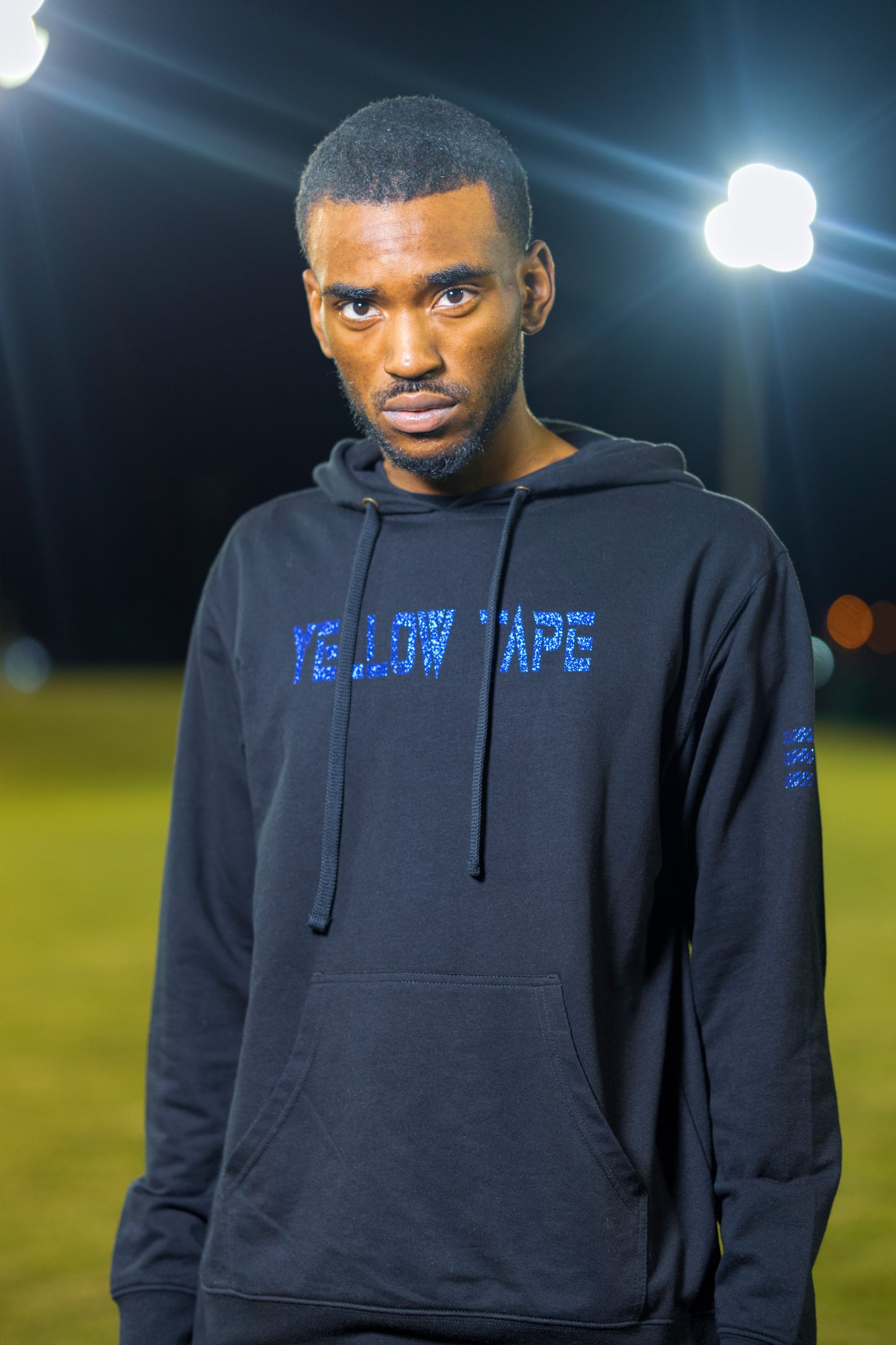 Yellow Tape Cleeko Blue Terry Hoodie