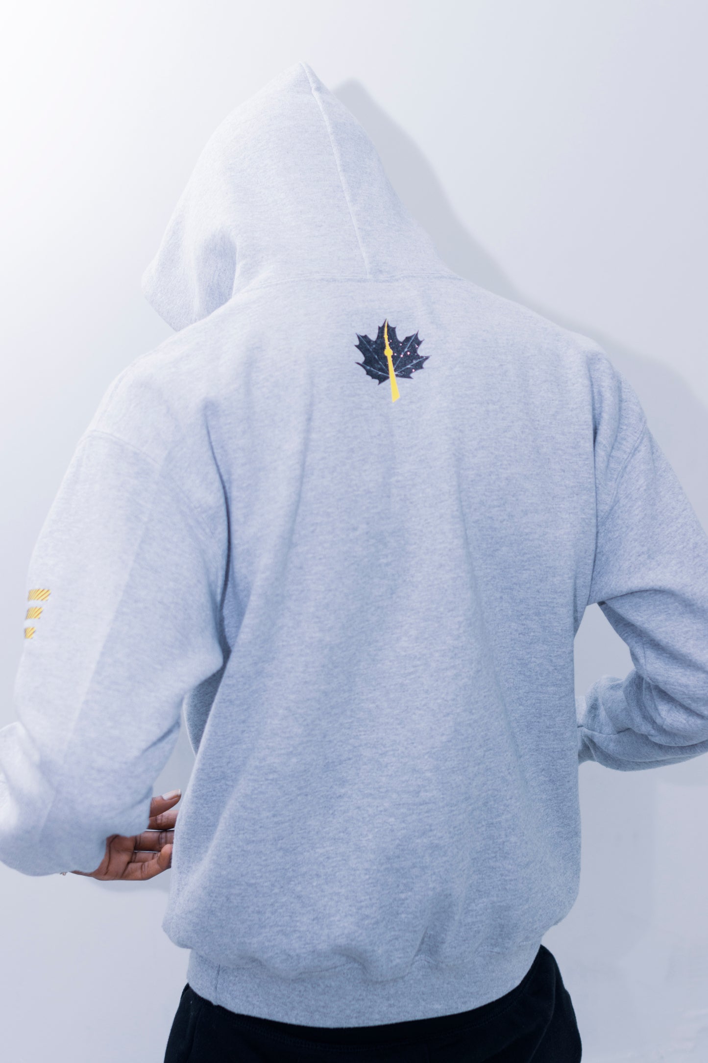 Yellow Tape Scratch Grey Hoodie & Mask