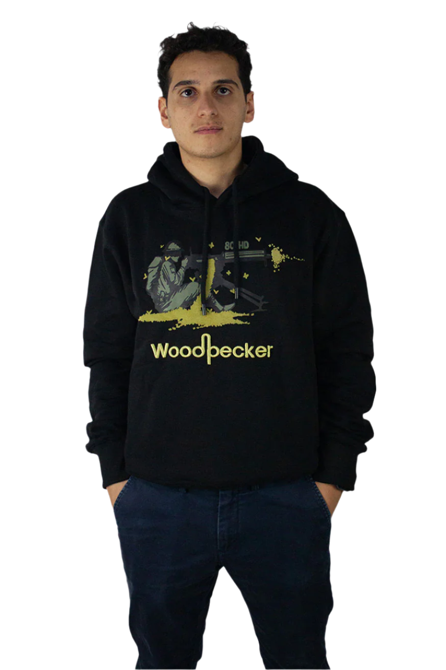 Woodpecker Butterfly Black Hoodie